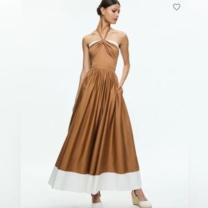 Alice + Olivia BEATRIX SWEETHEART TIE NECK DRESS Size 10 $595